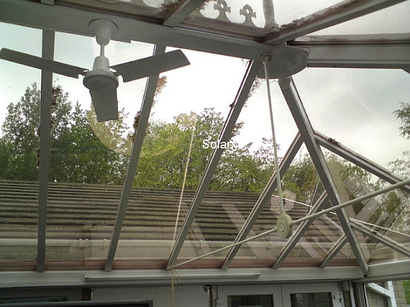 Internal View Through Roof of Conservatory with Solar Bronze Film